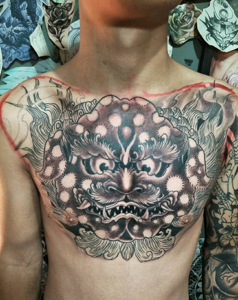 花胸未完成下次继续纹身图片