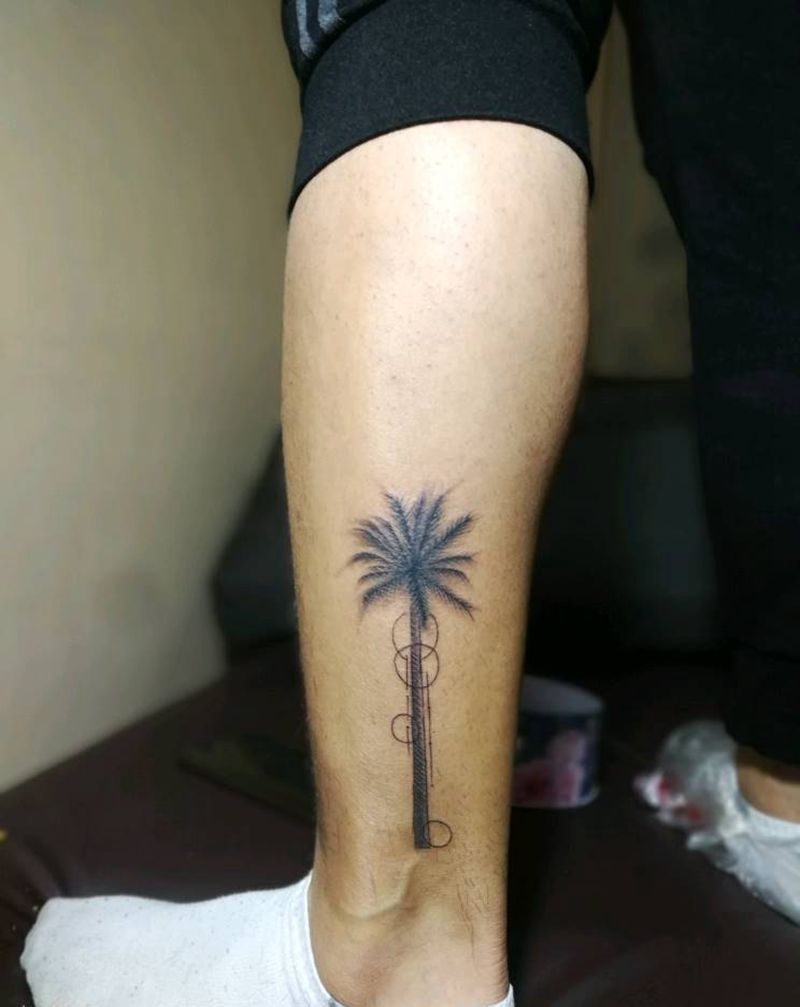 椰子树纹身图片