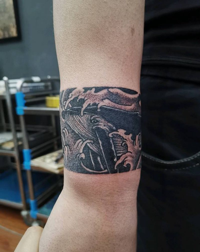 点刺臂环纹身图片_点刺纹身图案