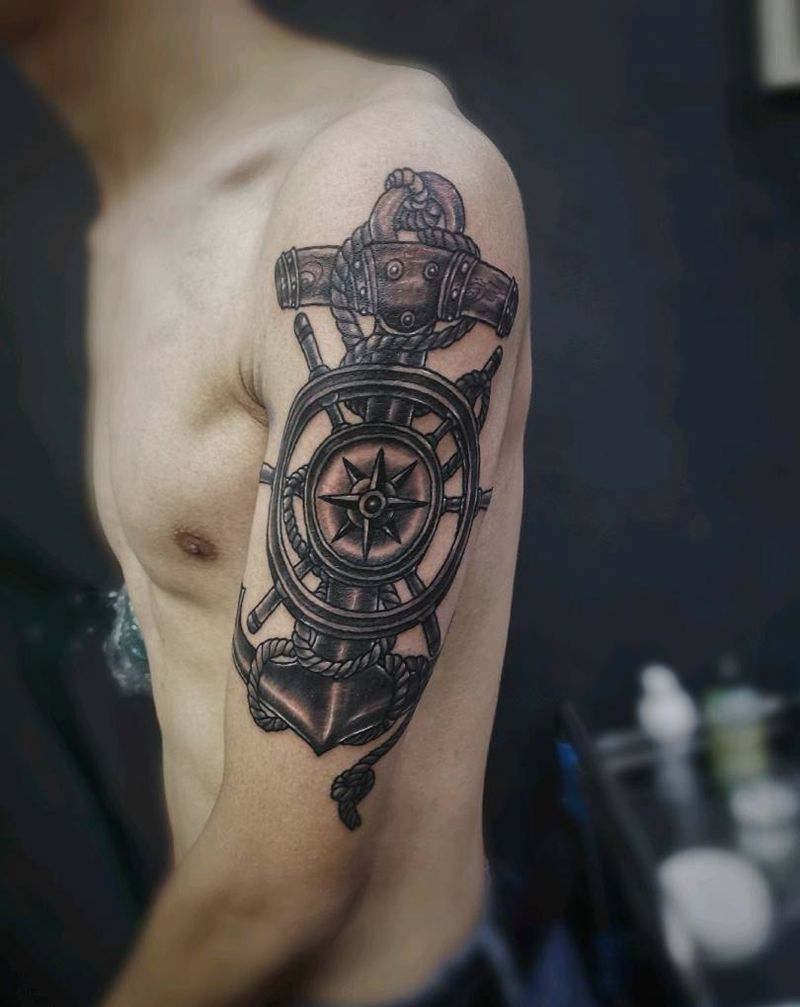 船锚纹身图片_欧美纹身图案