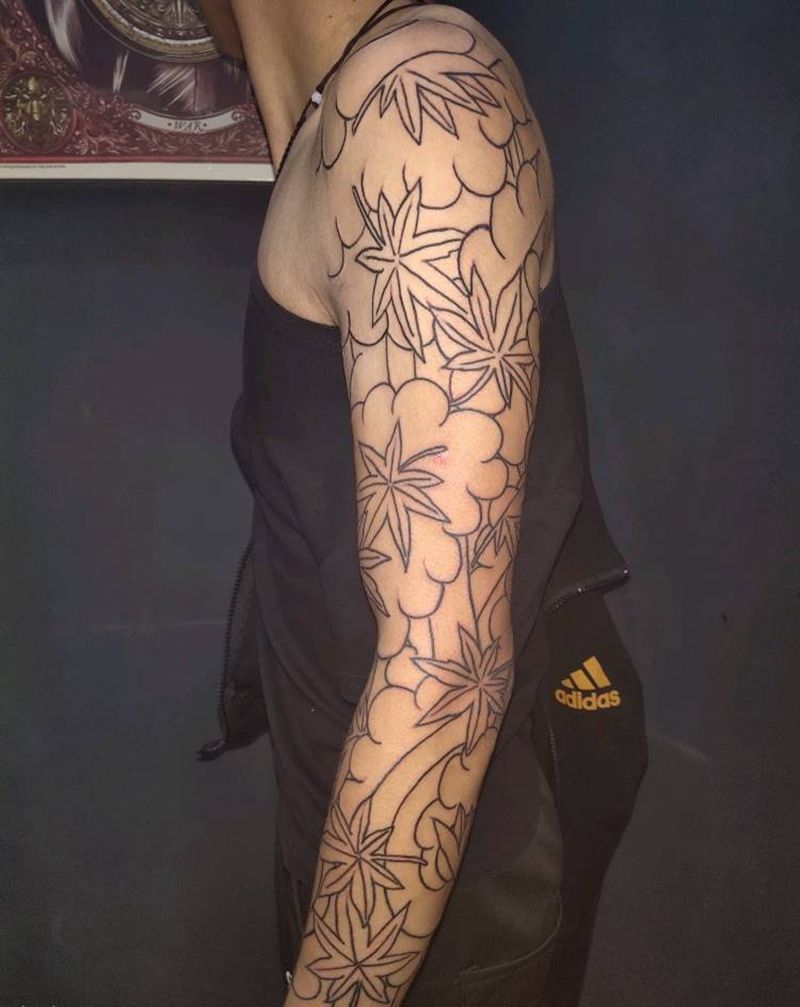 老传统花臂设计纹身图片_手臂老传统纹身图案