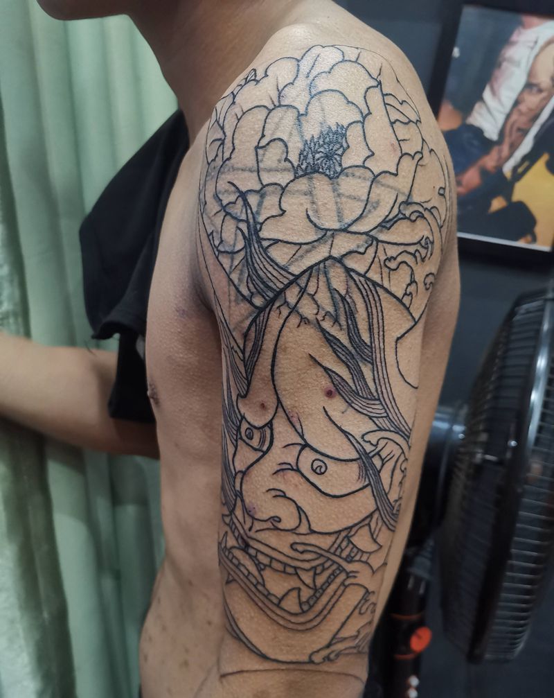 般若未完成下次继续纹身图片_新传统纹身图案