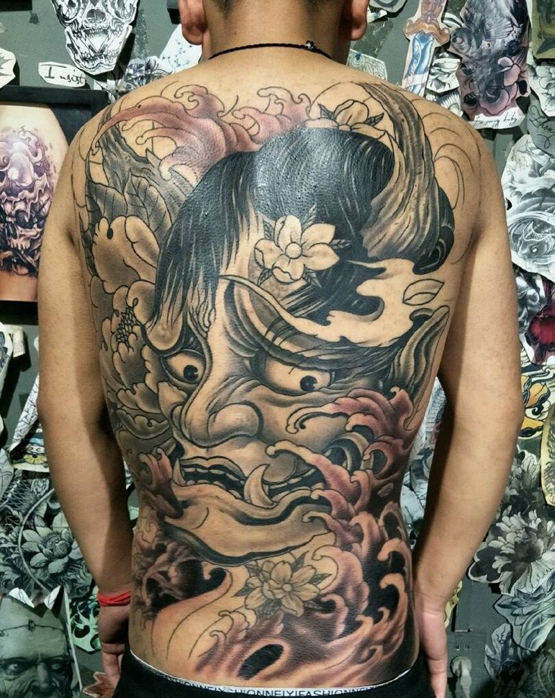 满背般若未完成面前27纹身图片