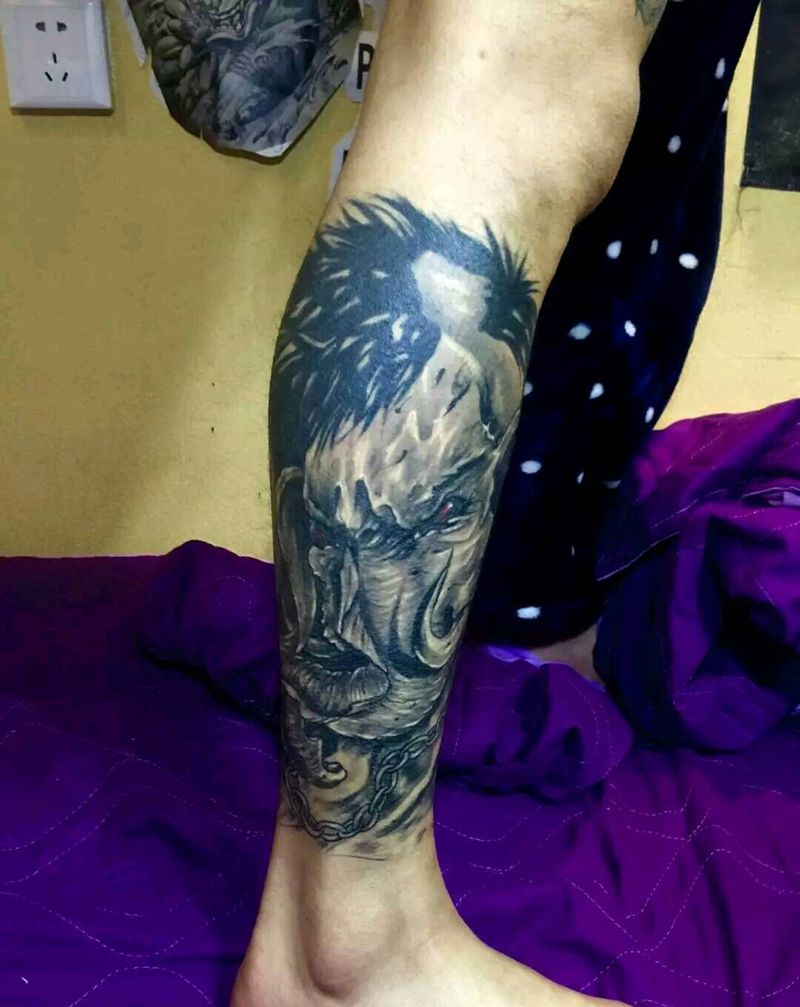 欧美象纹身图片