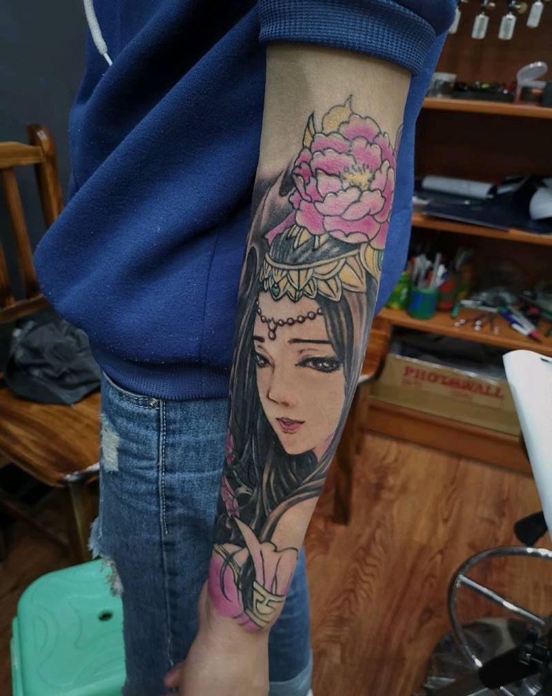 艺伎纹身图片_新传统纹身图案