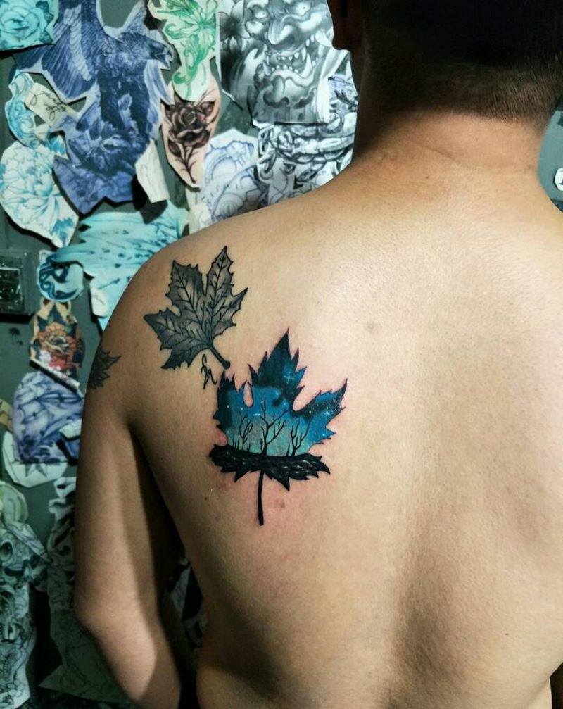 枫叶纹身图片