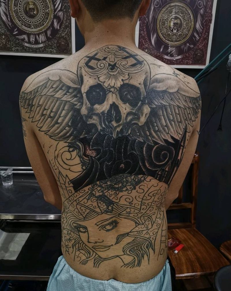 大力遮盖未完成纹身图片_欧美创意纹身图案