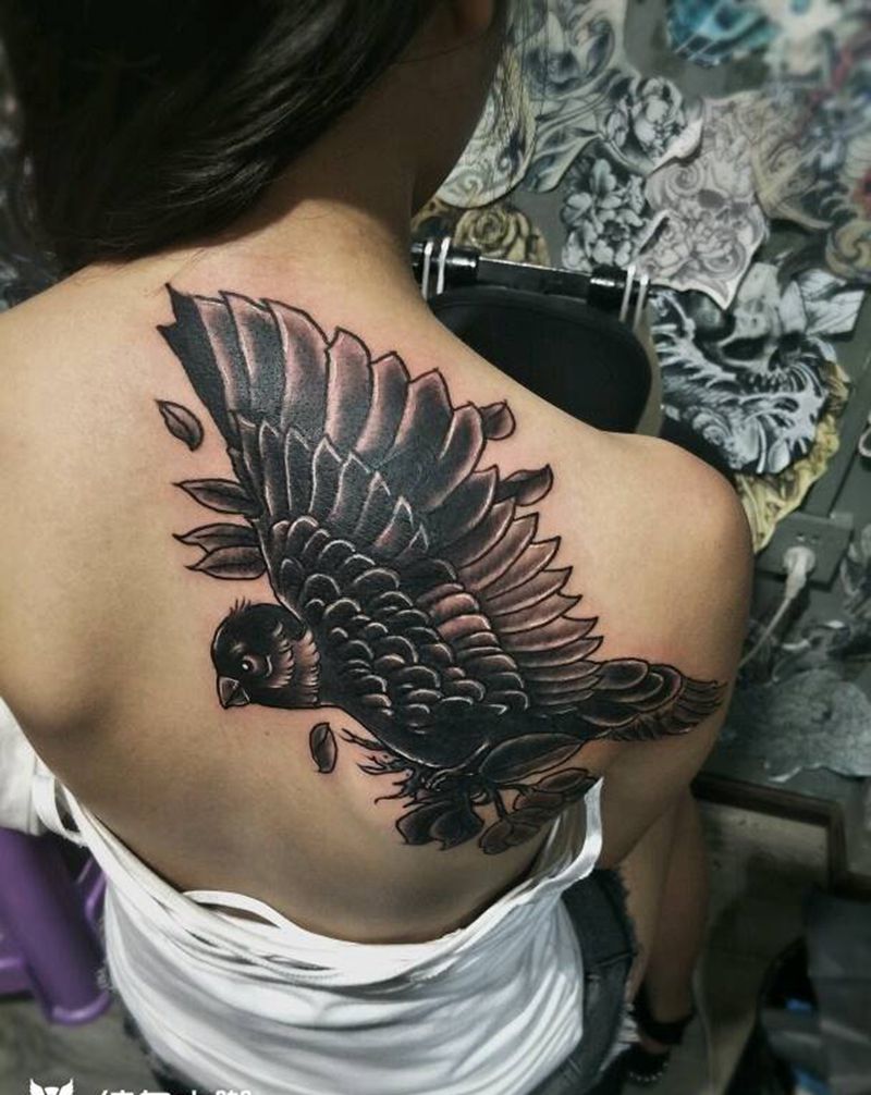 遮盖失败纹身喜鹊对付纹身图片