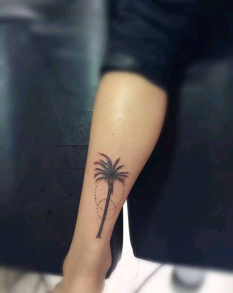 椰子树纹身图片