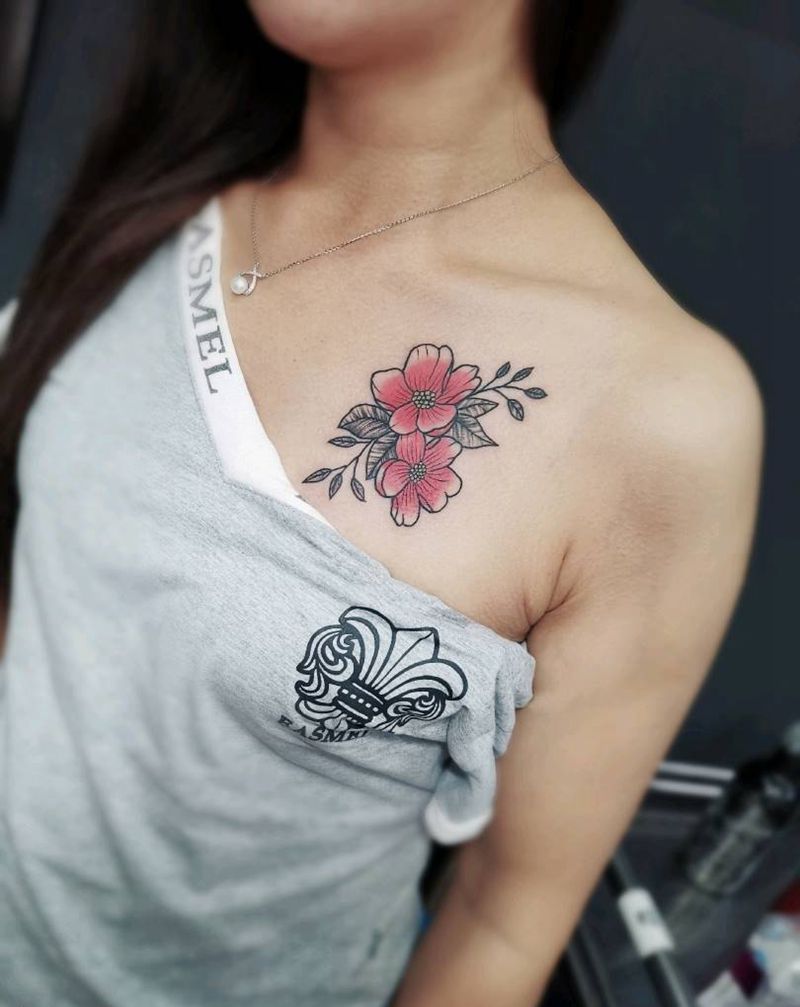 花纹身图片_小清新纹身图案