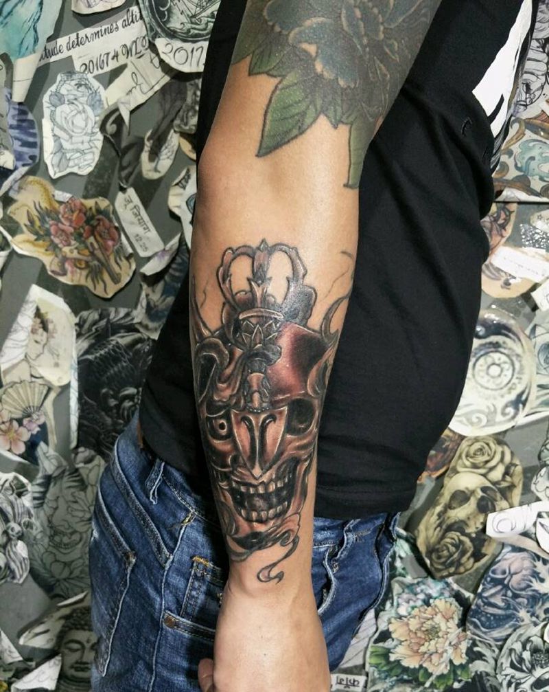 小臂魔鬼未完成6纹身图片