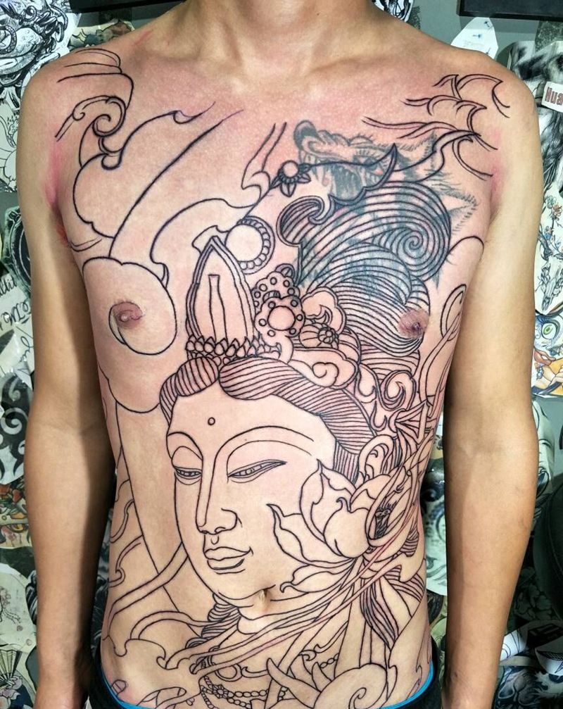 遮盖失败晚上满肚子对付纹身图片