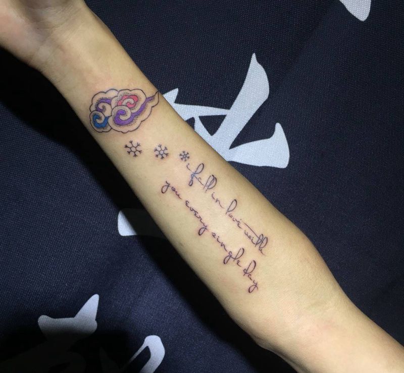 应客人要求设计纹身图片_成品手臂清新原创纹身图案