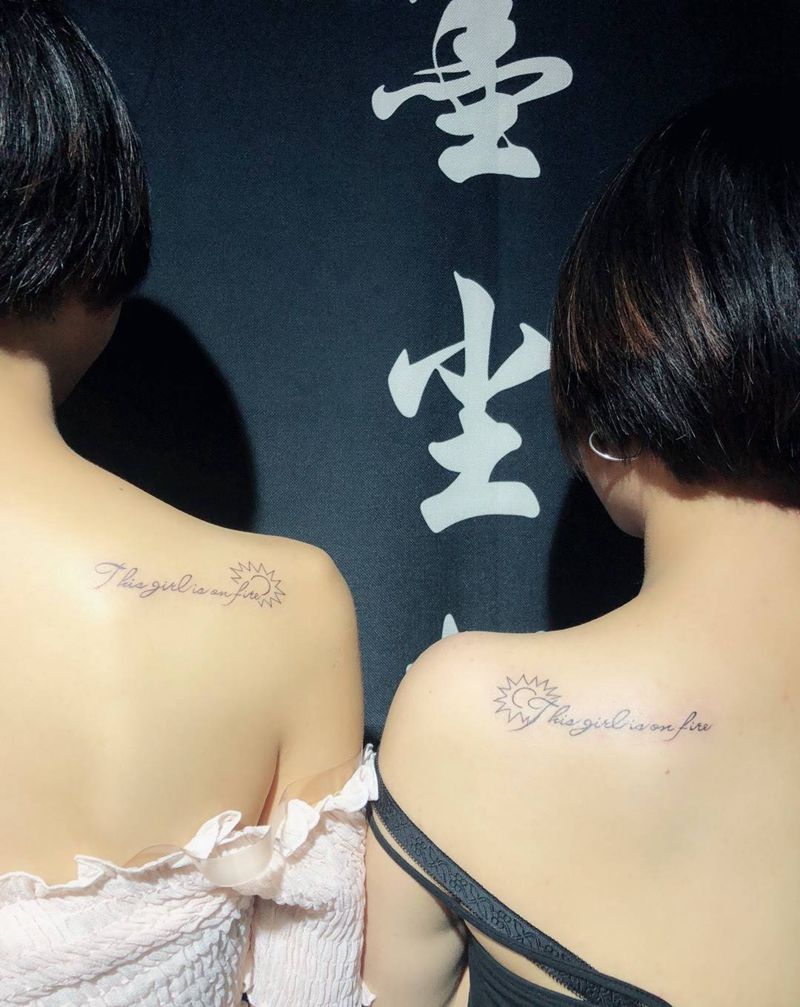 闺蜜纹身纹身图片_肩部背部几何原创小清新情侣纹身图案