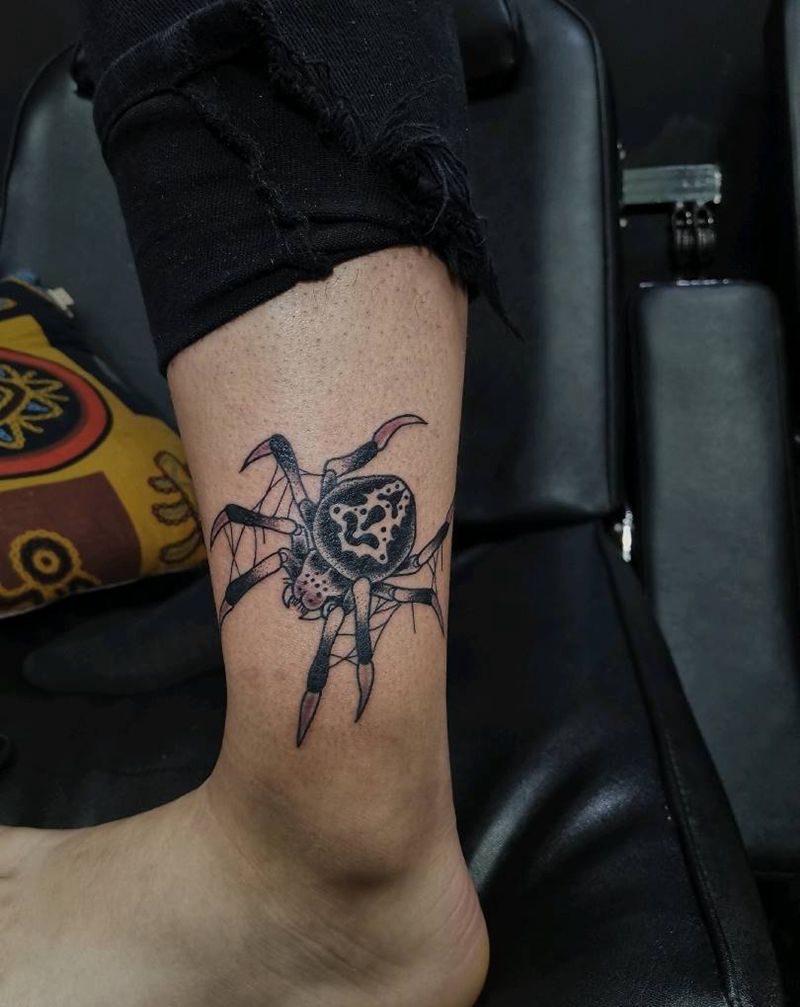 小蜘蛛纹身图片_点刺纹身图案