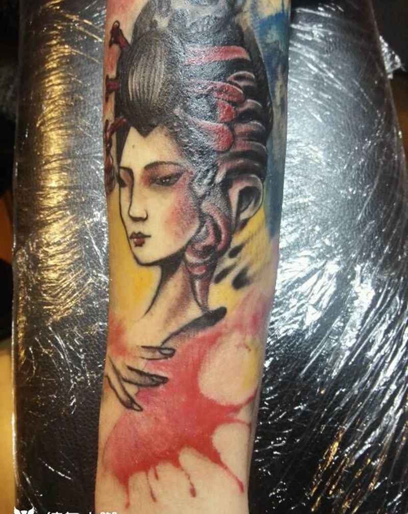 艺妓修改纹身图片