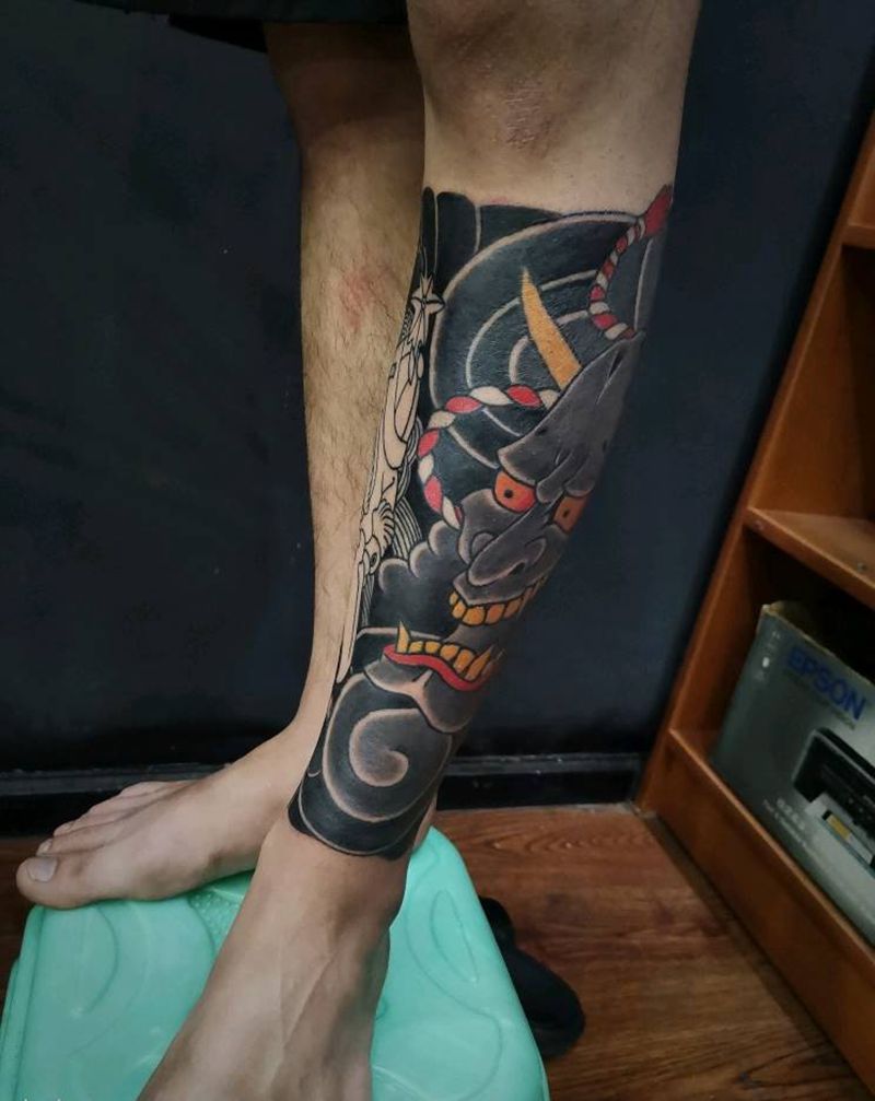 包小腿纹身图片_老传统纹身图案