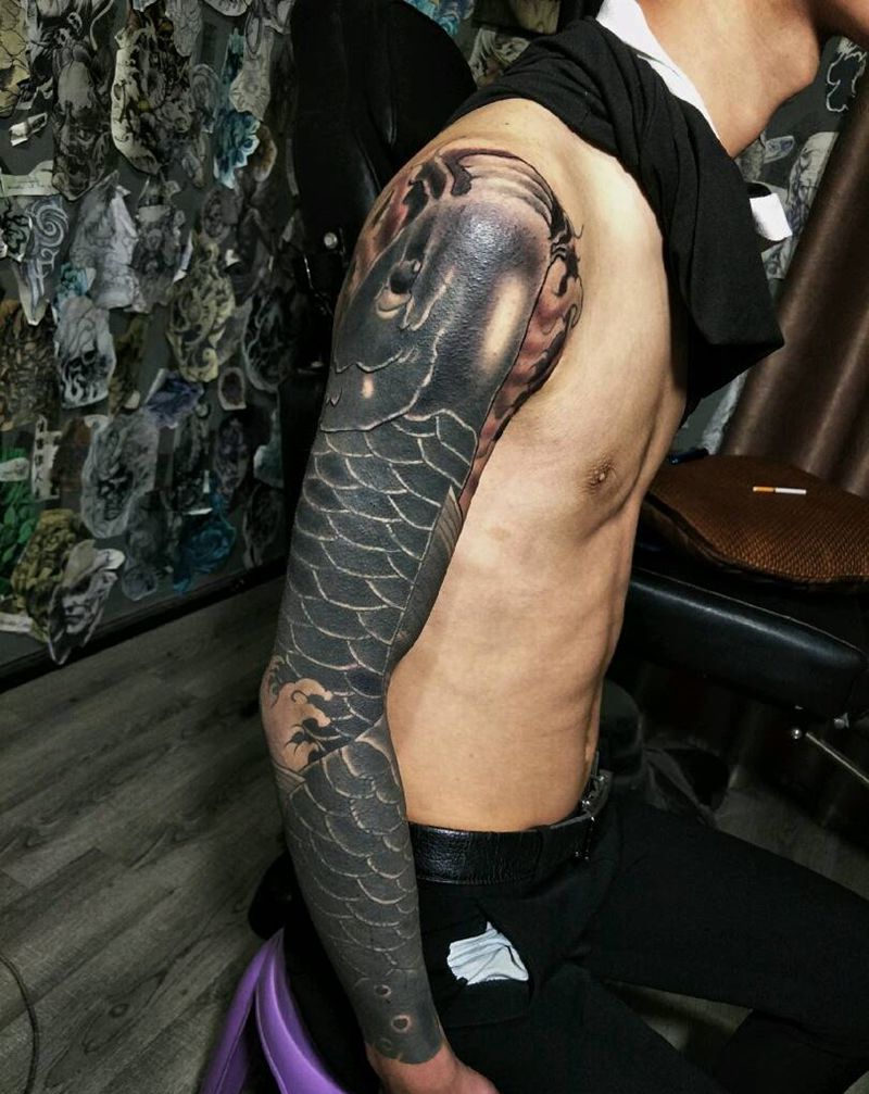 花臂遮盖未完成下次继续纹身图片