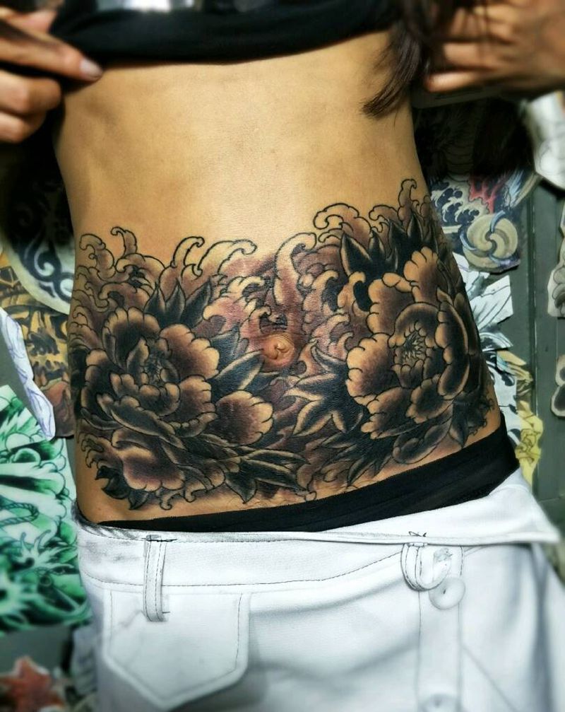 遮盖妊辰纹，纹两次纹身图片