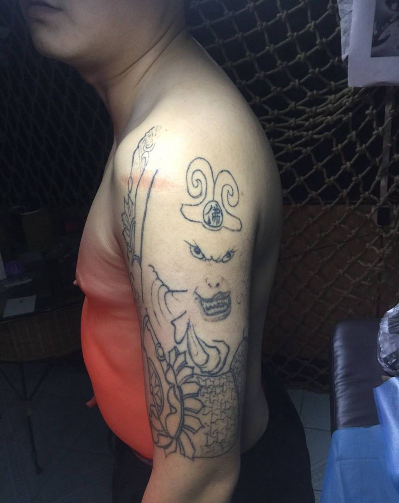 暴力遮盖失败纹身纹身图片_成品手臂传统原创动物遮盖纹身图案