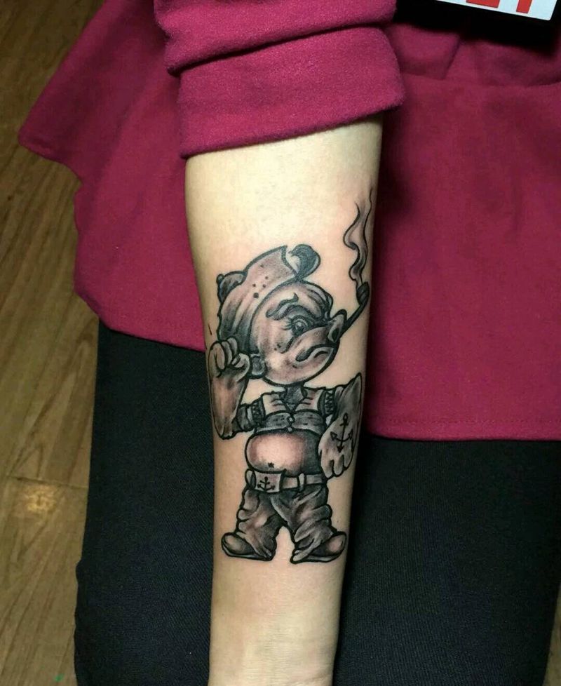 大力水手纹身图片