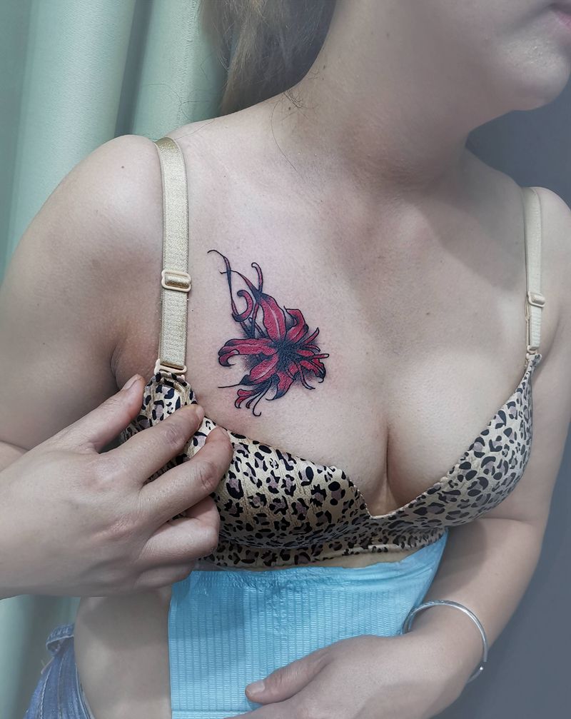 彼岸花纹身图片_小图纹身图案