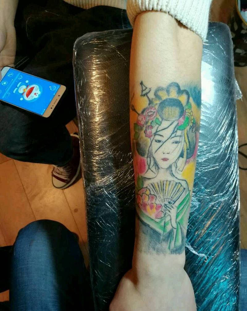 艺妓修改纹身图片