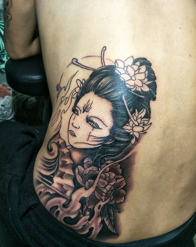 艺妓未完成下次继续纹身图片