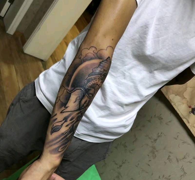 象神纹身图片_手臂纹身图案