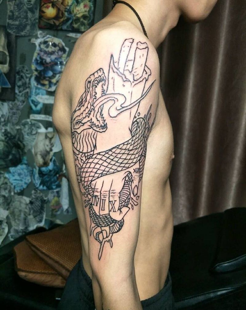 蛇未完成下次继续纹身图片