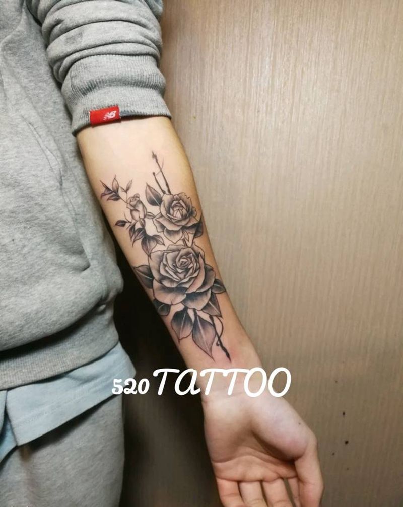 花纹身图片_手臂纹身图案