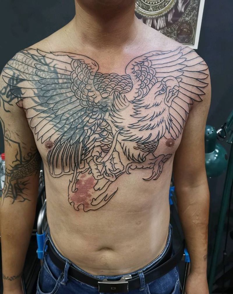 老鹰纹身图片_Old School纹身图案