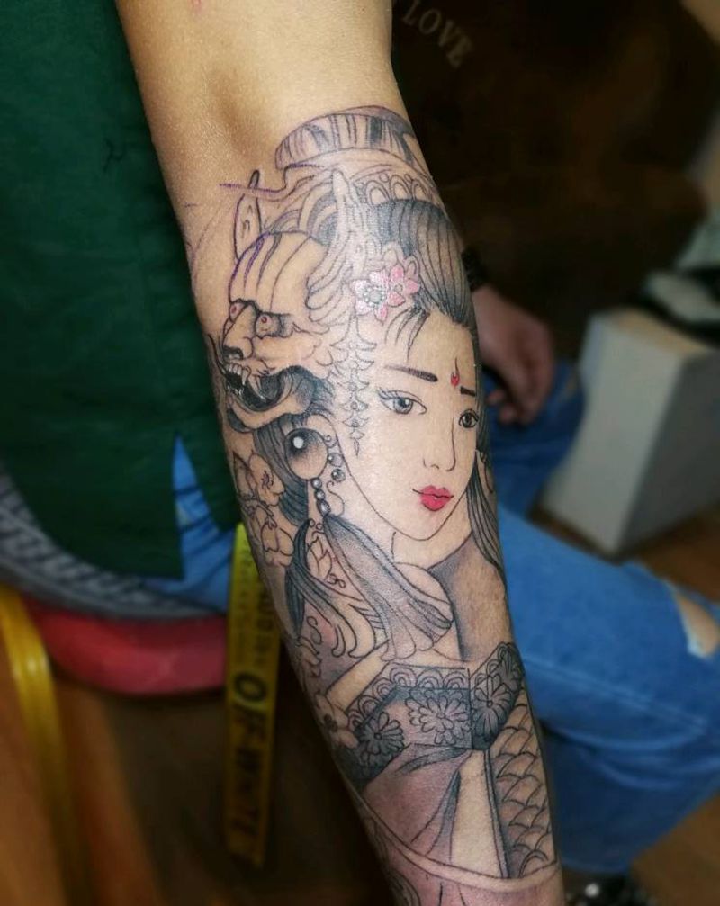 艺妓纹身图片