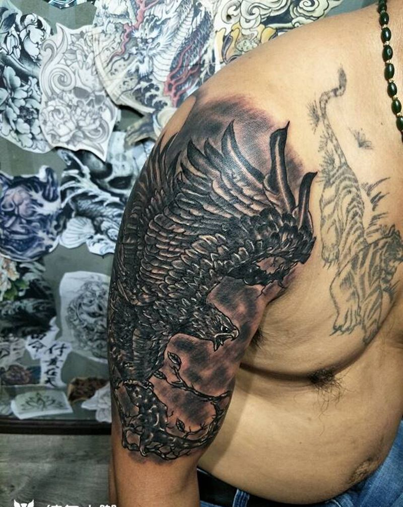 遮盖失败纹身老鹰对付纹身图片