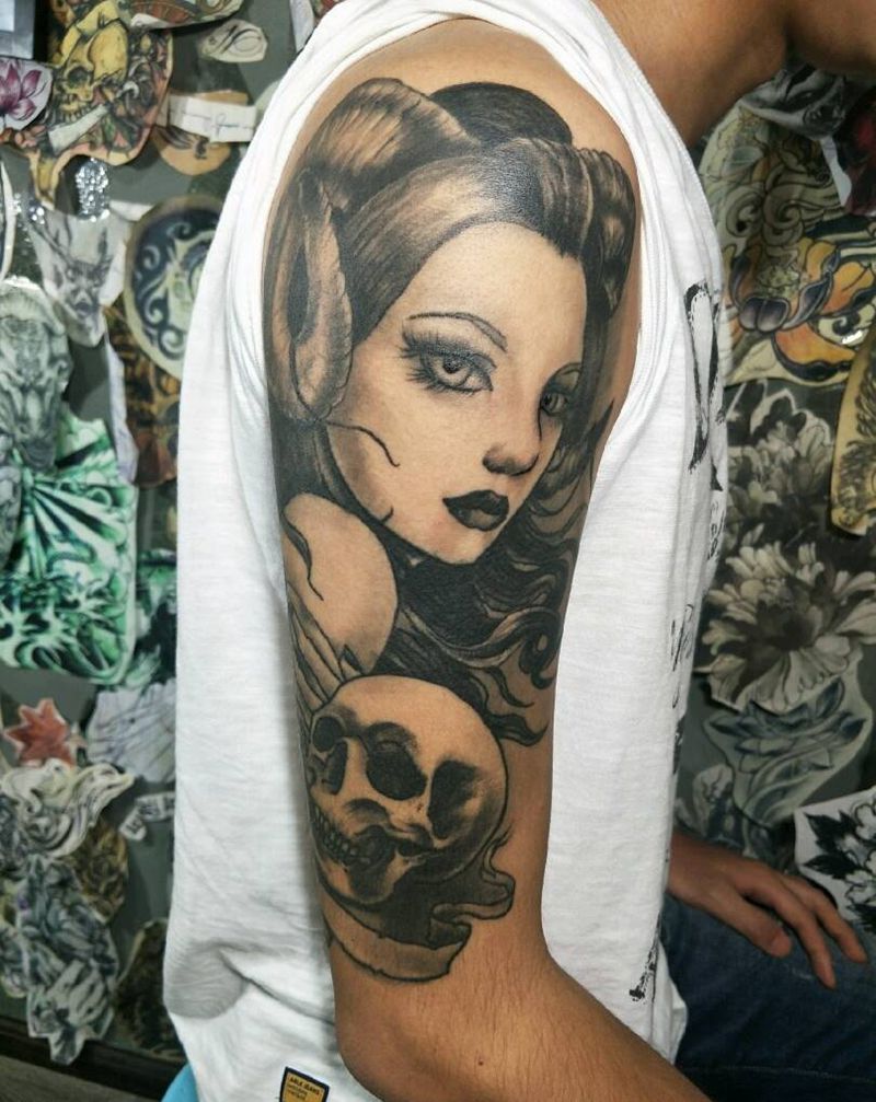 恢复后的女郎纹身图片