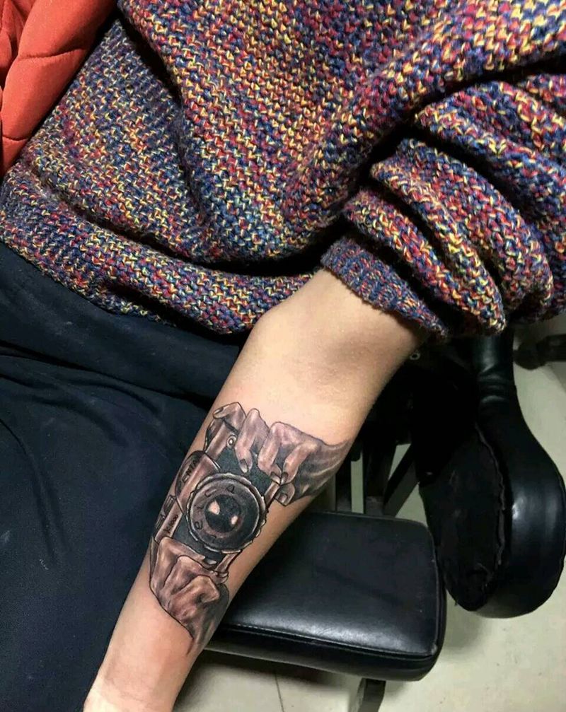 相机纹身图片