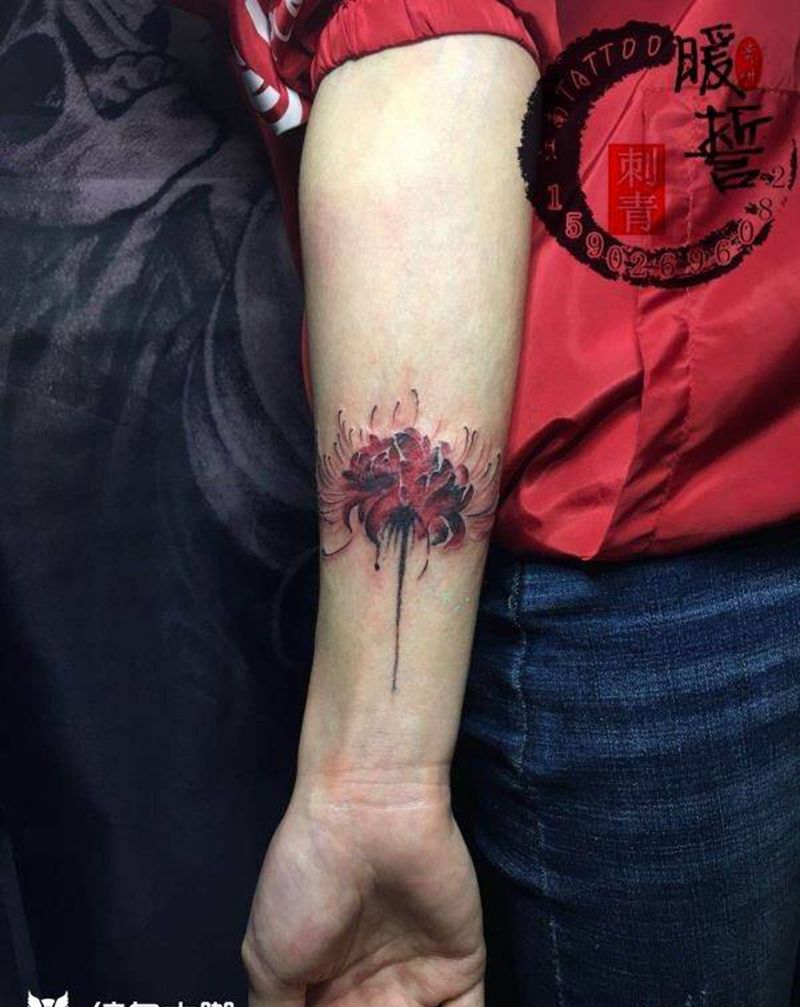 彼岸花（遮盖疤痕）纹身图片