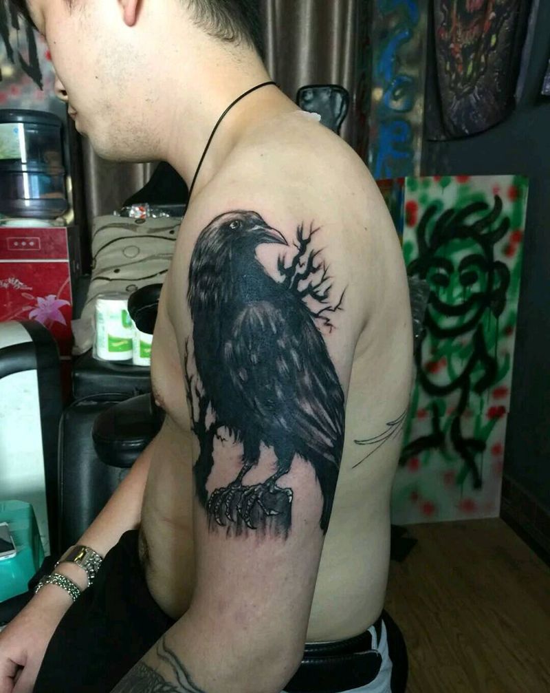 乌鸦纹身图片