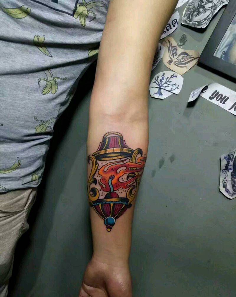 小油灯纹身图片