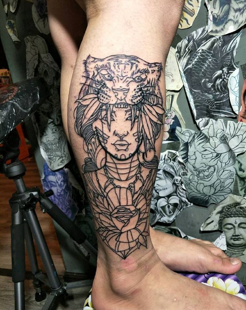 印第安人未完成纹身图片