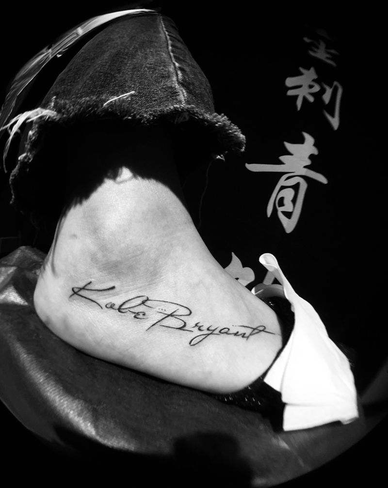 科比纹身图片_成品脚部清新原创字符纹身图案