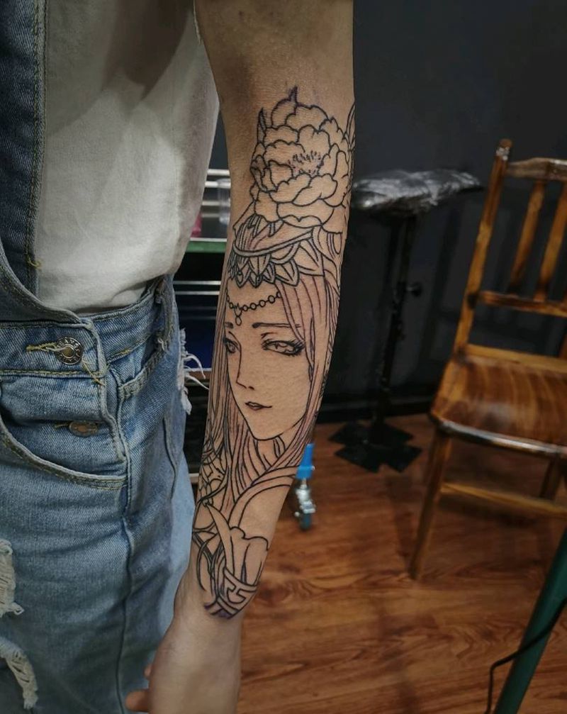 艺伎未完成下次继续纹身图片_新传统纹身图案