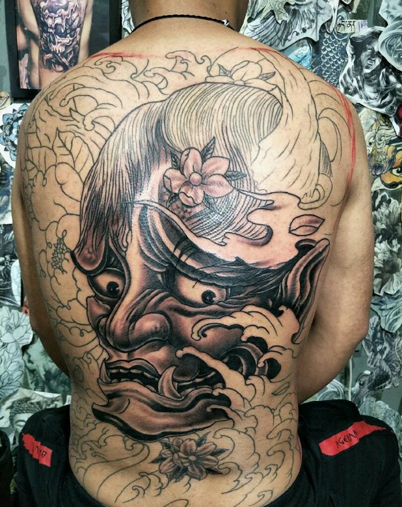 满背未完成面前7小时纹身图片