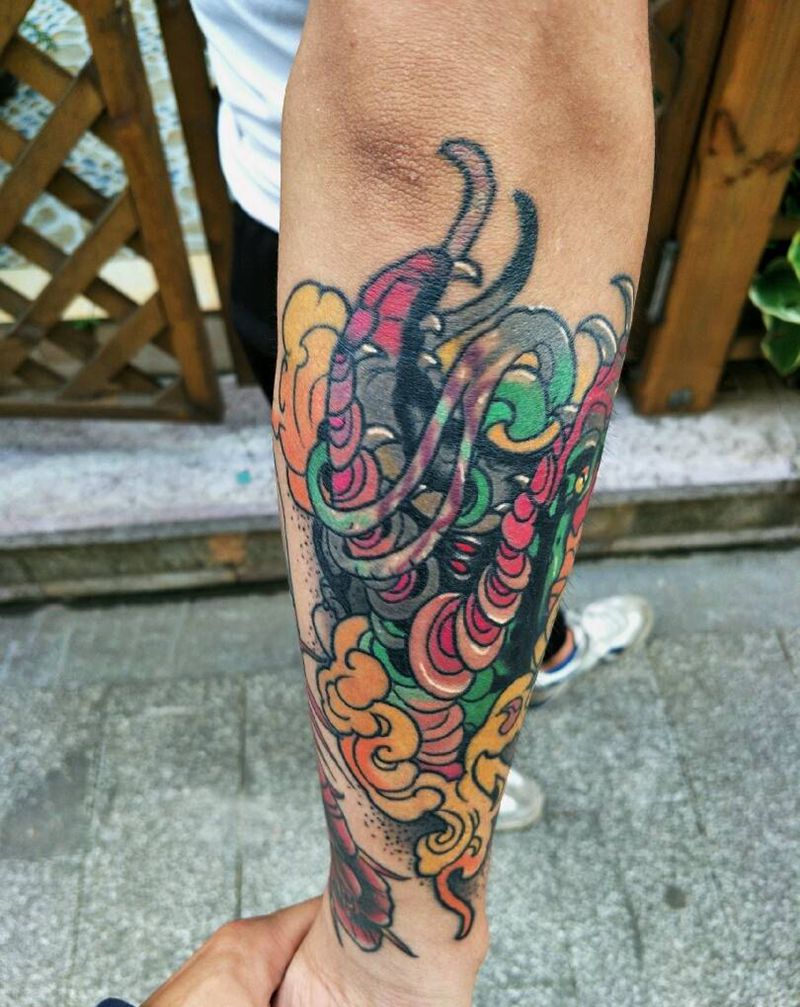 恢复后的包小臂颜色雾面很正纹身图片