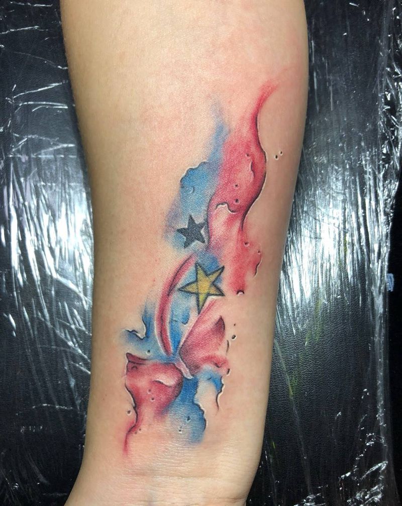 彩色小图纹身图片_成品手臂欧美几何纹身图案