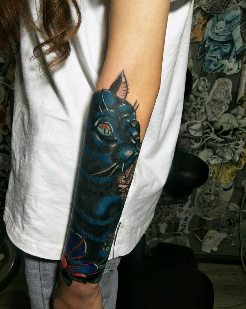 遮盖随便纹身用猫对付纹身图片