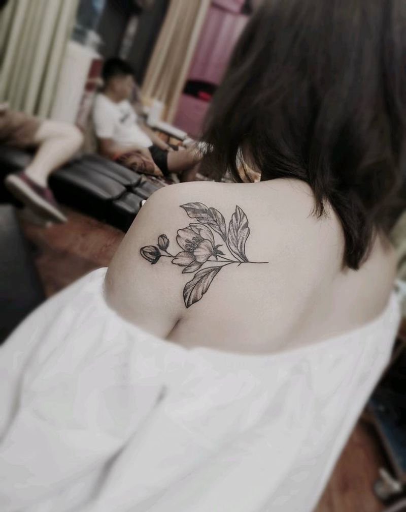 小花纹身图片_点刺纹身图案