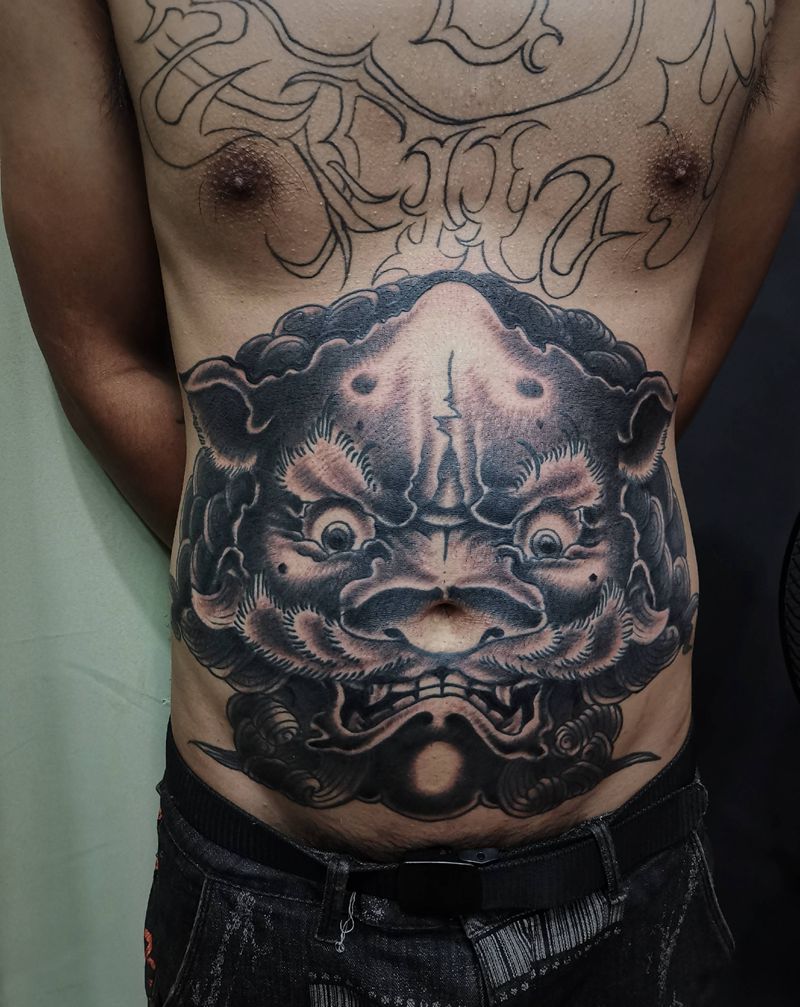 唐狮纹身图片_老传统纹身图案