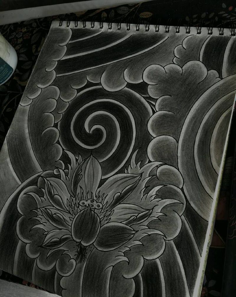 原创老传统手稿纹身图片