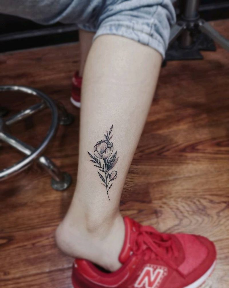 小花纹身图片_点刺纹身图案